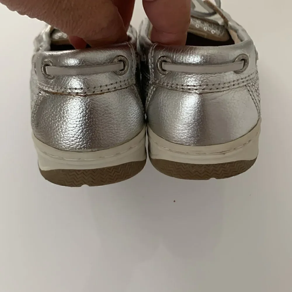 Sebago Silver Embellished Sequins Shoes Size 8 - Picture 3 of 12
